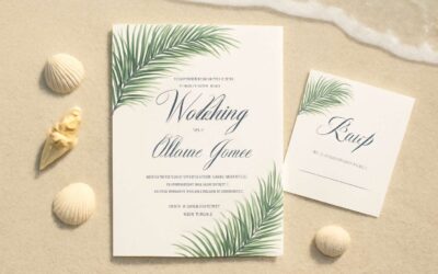 Say I Do by the Sea: beach destination wedding invitation wording