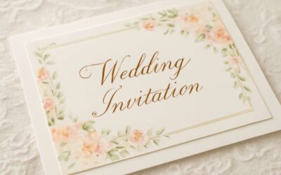 Create a timeless vibe with a stunning wedding invitation in english