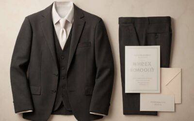 Dapper wedding vibes: wedding invitation 5 piece suit ideas for the modern groom