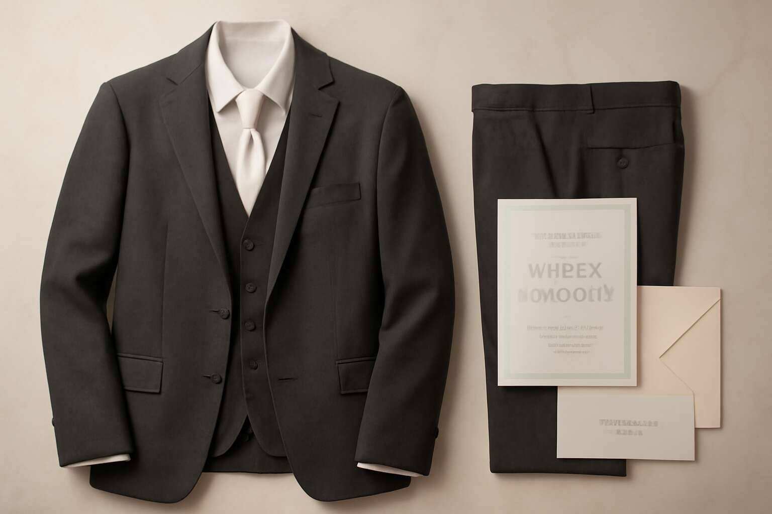 wedding invitation 5 piece suit