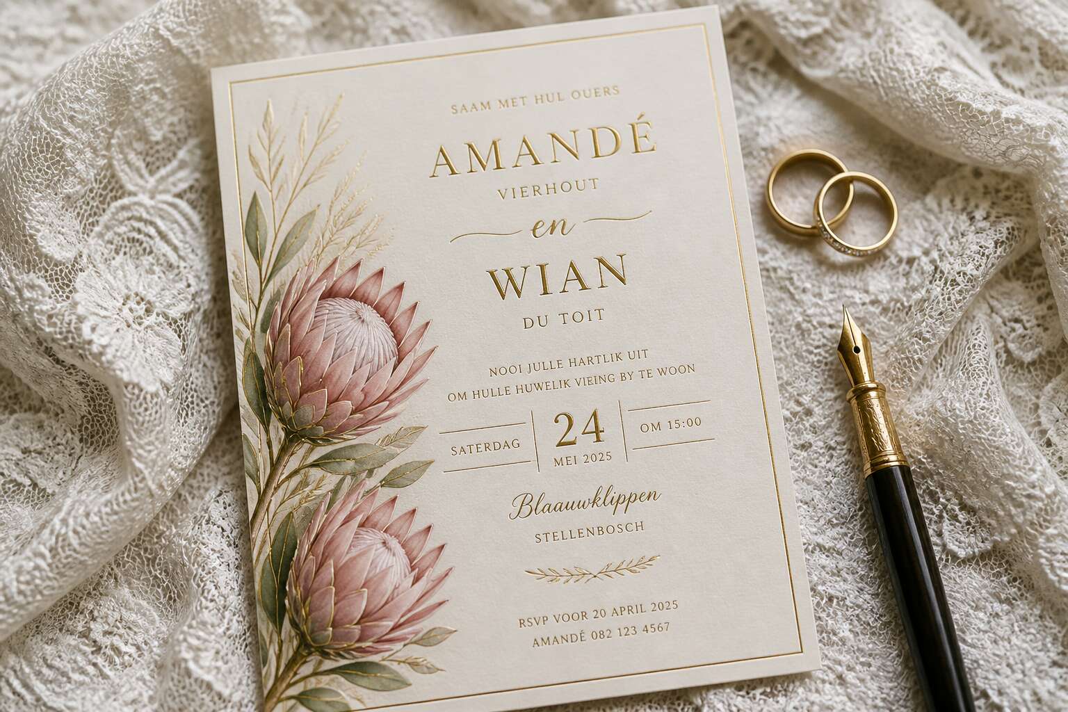 wedding invitation in afrikaans