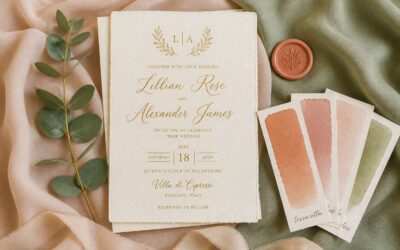 Select a wedding invitation with color palette that matches your wedding theme.