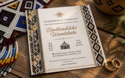 Choose the perfect xhosa wedding invitation for your traditional ceremony.
