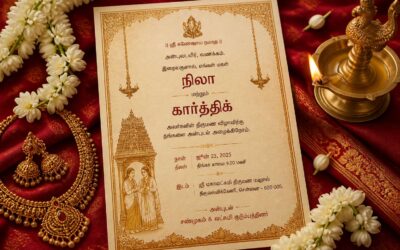 Find heartfelt wedding invitation quotes in Tamil for your special day.