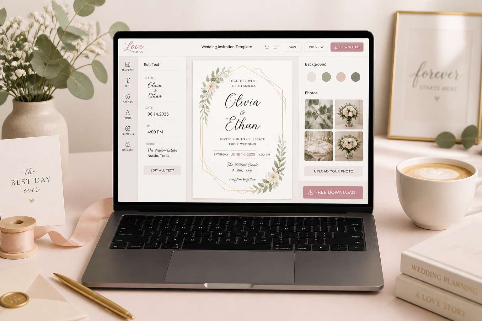 online editable wedding invitation cards free download