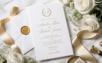 Select a wedding invitation card gold and white to impress your guests.